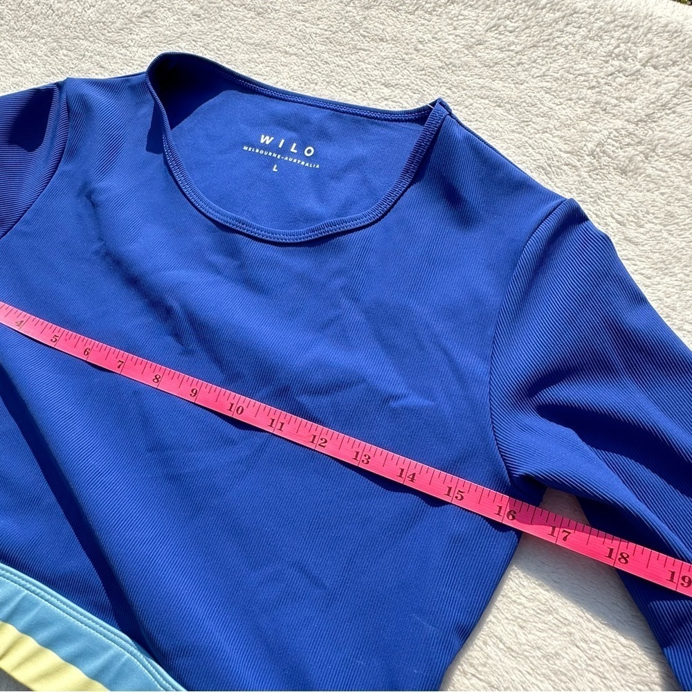 Cropped Long-Sleeve Athletic Top in Royal Blue - Picture 8 of 11